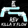 Бело-голубой револьвер FLOW x KILLA